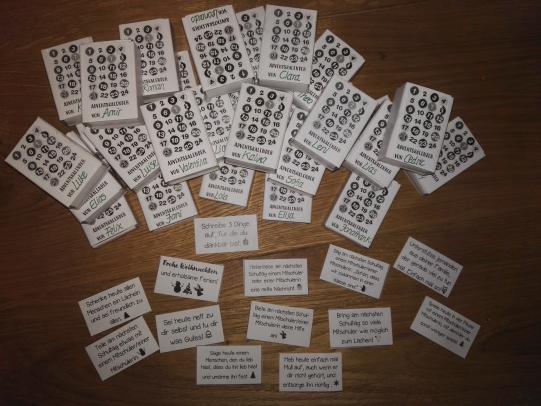 Adventskalender in der Streichholzschachtel